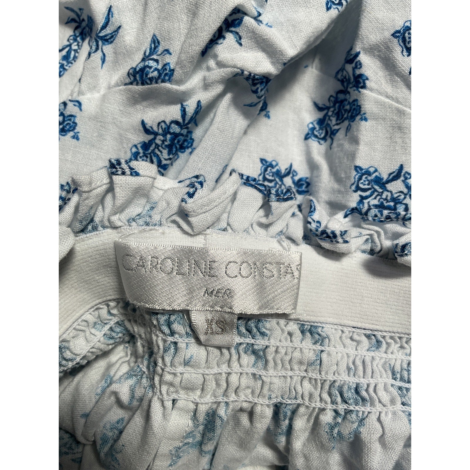 Caroline 'Constas' White Linen Ruffle Short Size XS