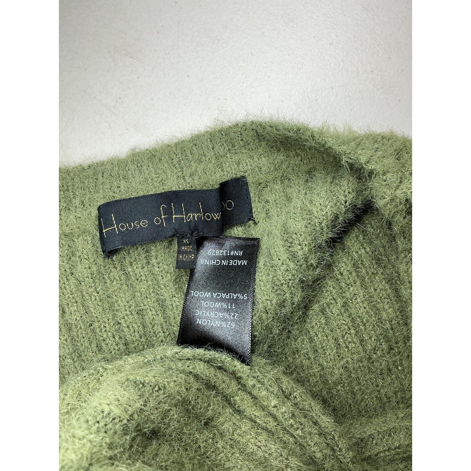 House Of Harlow 1960 x Revolve 'Khalida' Green Nylon Wrap Sweater Size XS