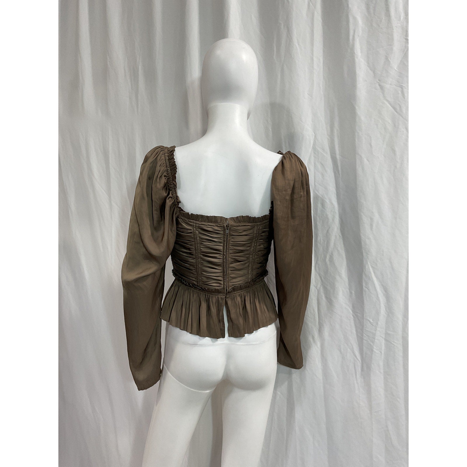 Ulla Johnson 'Mia' Brown Long Sleeve Blouse Size 2