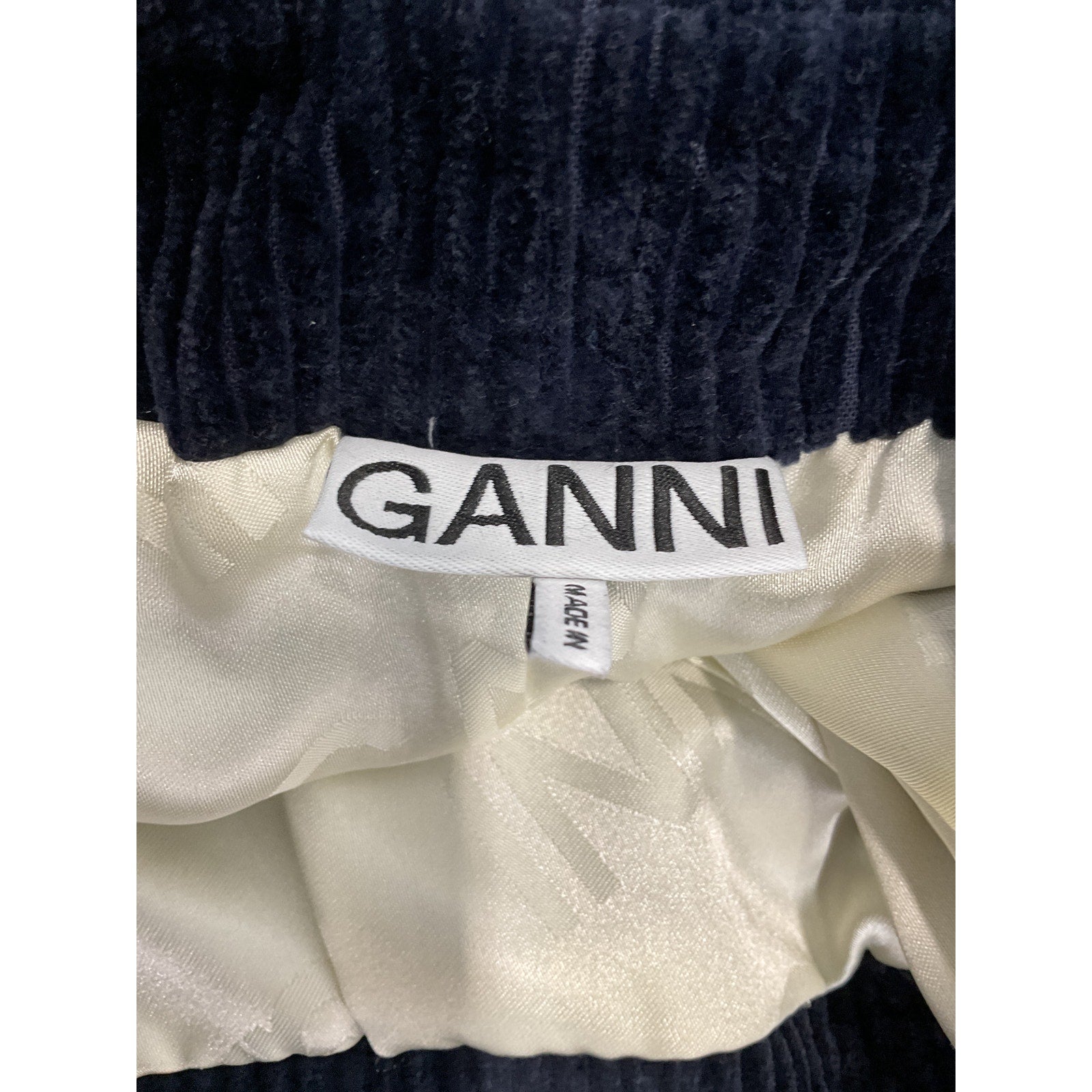 Ganni 'Organic' Navy Organic Cotton Corduroy Mini Skirt Size 2