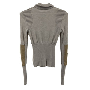 Ulla Johnson Ribbed Beige Drew Polo Sweater Size Small