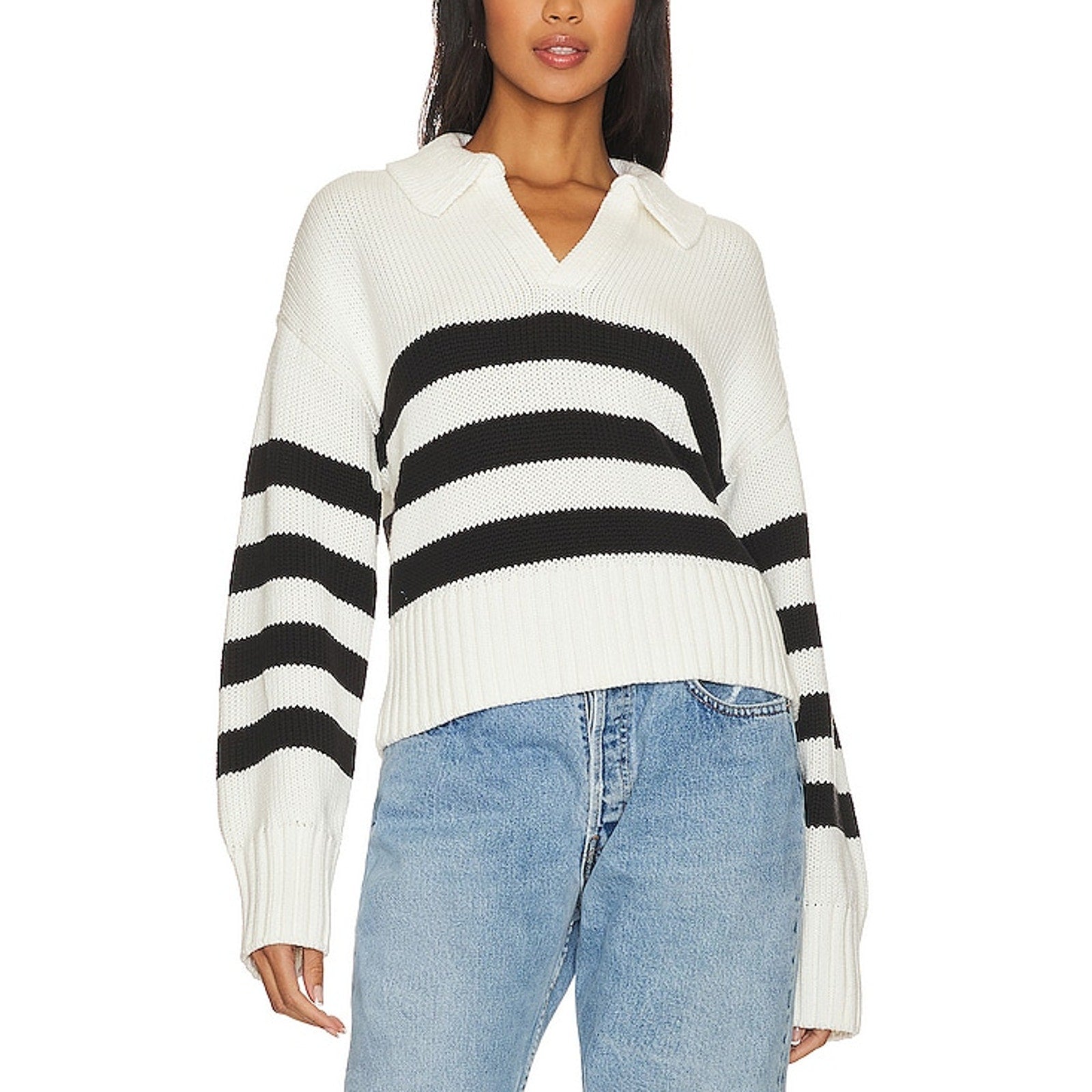 Pistola 'Arlo' White Cotton Polo Sweater Size S