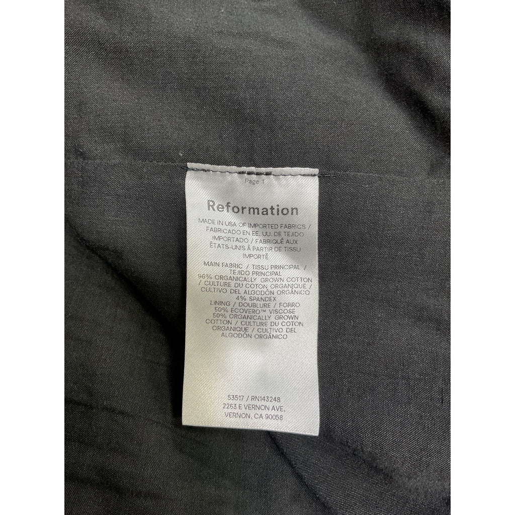 Reformation 'Babette' Black Cotton Dress Size 2