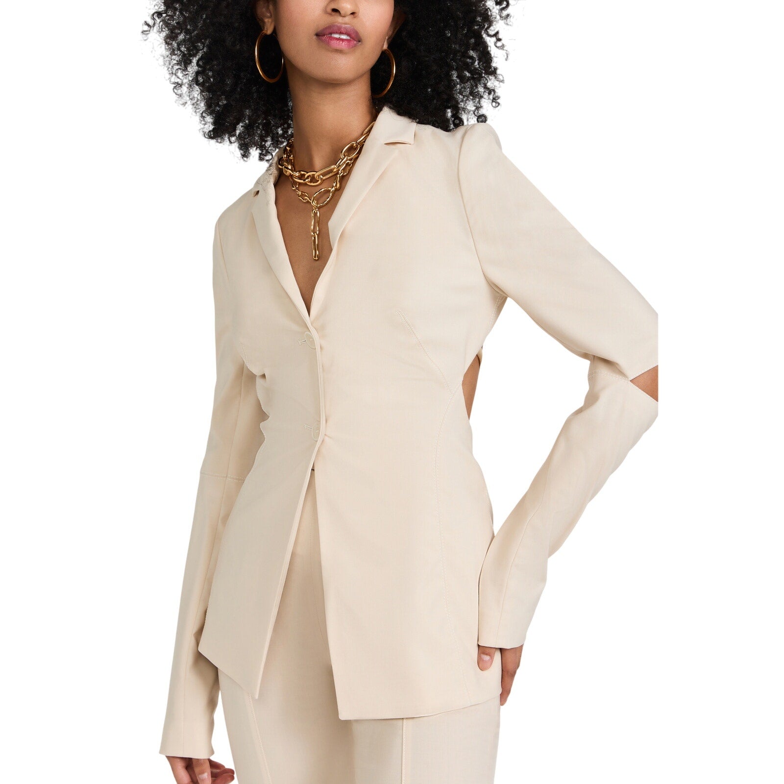 Jacquemus 'La Veste Melo' Off-White Wool Blazer Size 34