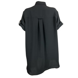 Sézane Button Front Black Ana Shirtdress Size 34