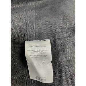 Reformation 'Sofia' Black Linen Cropped Linen Vest Size 4