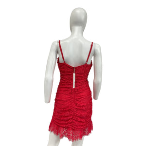 For Love & Lemons 'Della' Red Nylon Mini Dress Size L - NWT