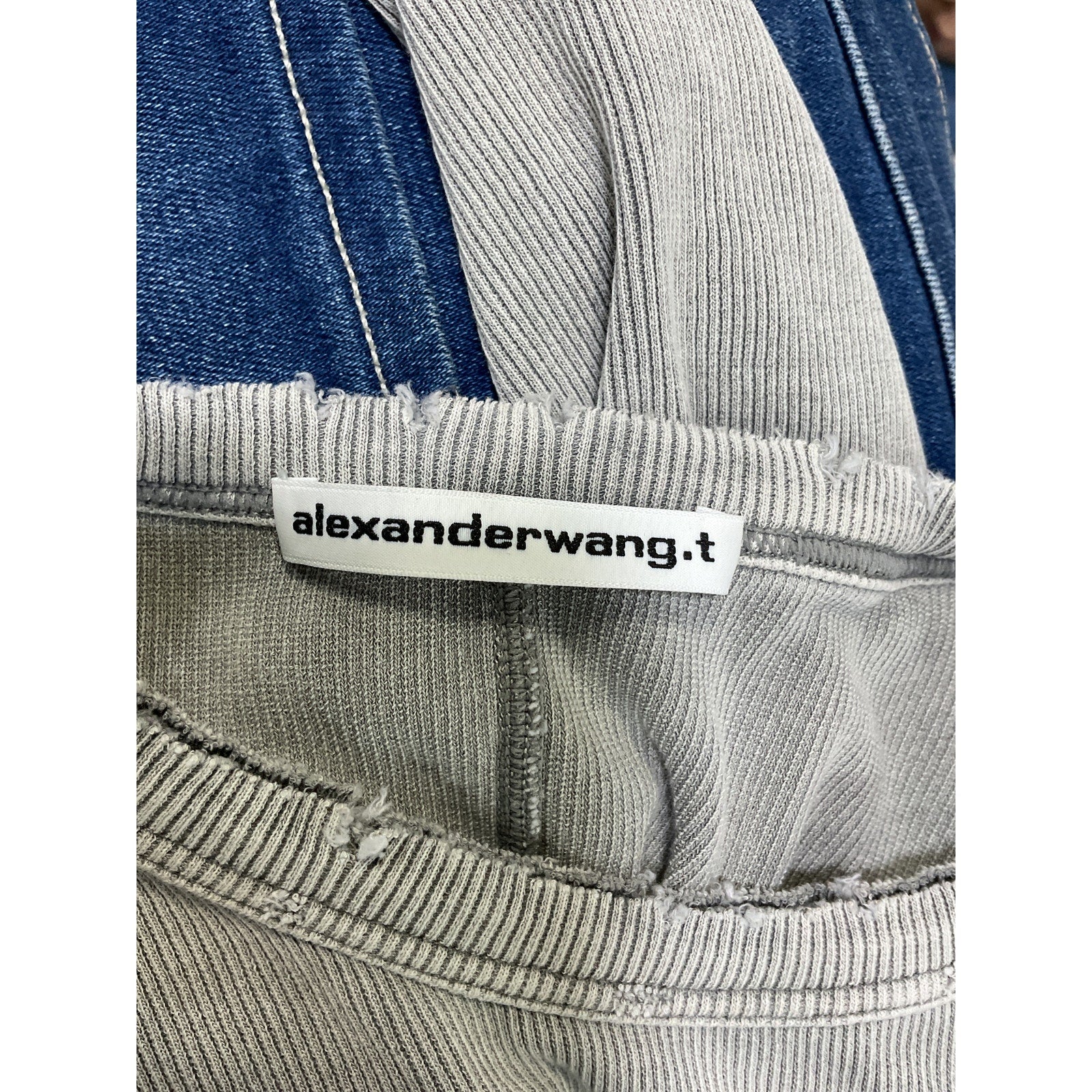 Alexander Wang 'Distressed' Grey Edge Long Sleeve Tee Size S