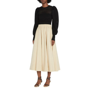 Ulla Johnson Perforated Black Puff Sleeve Top Size XS