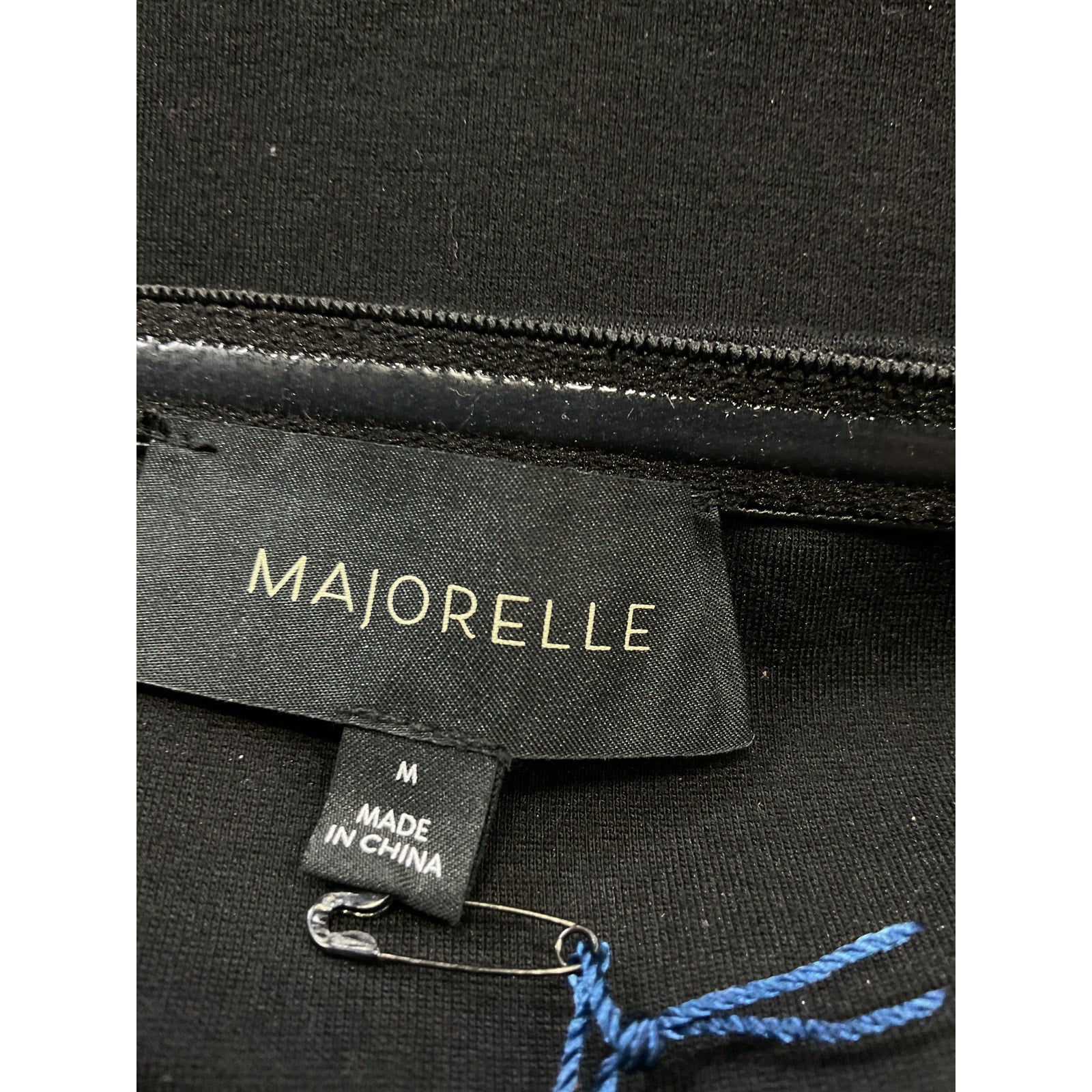 Majorelle 'Sky' Black Satin Off Shoulder Dress Size M - NWT