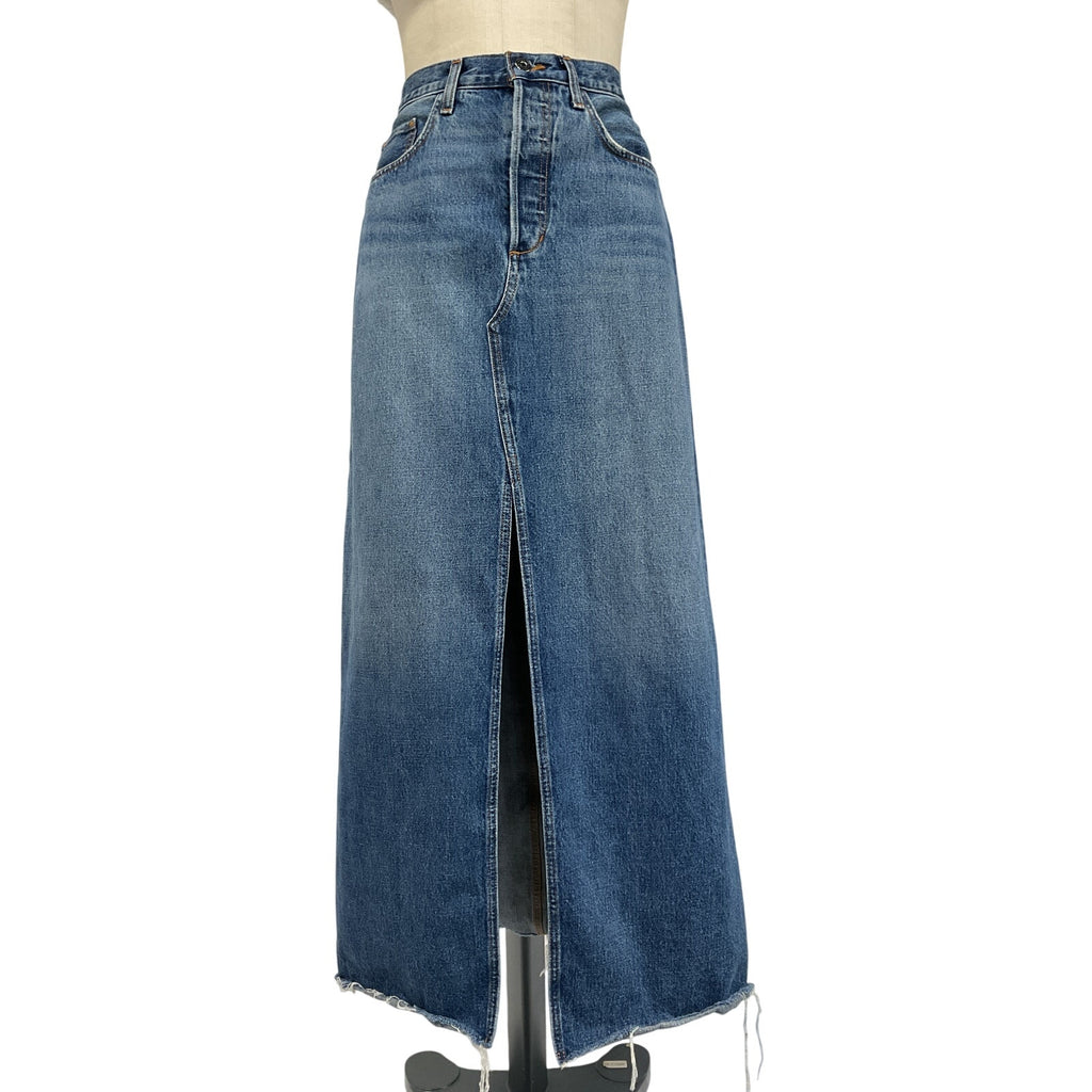 Favorite Daughter 'The Sadie' Blue Cotton High Rise Maxi A Line Skirt Size 29