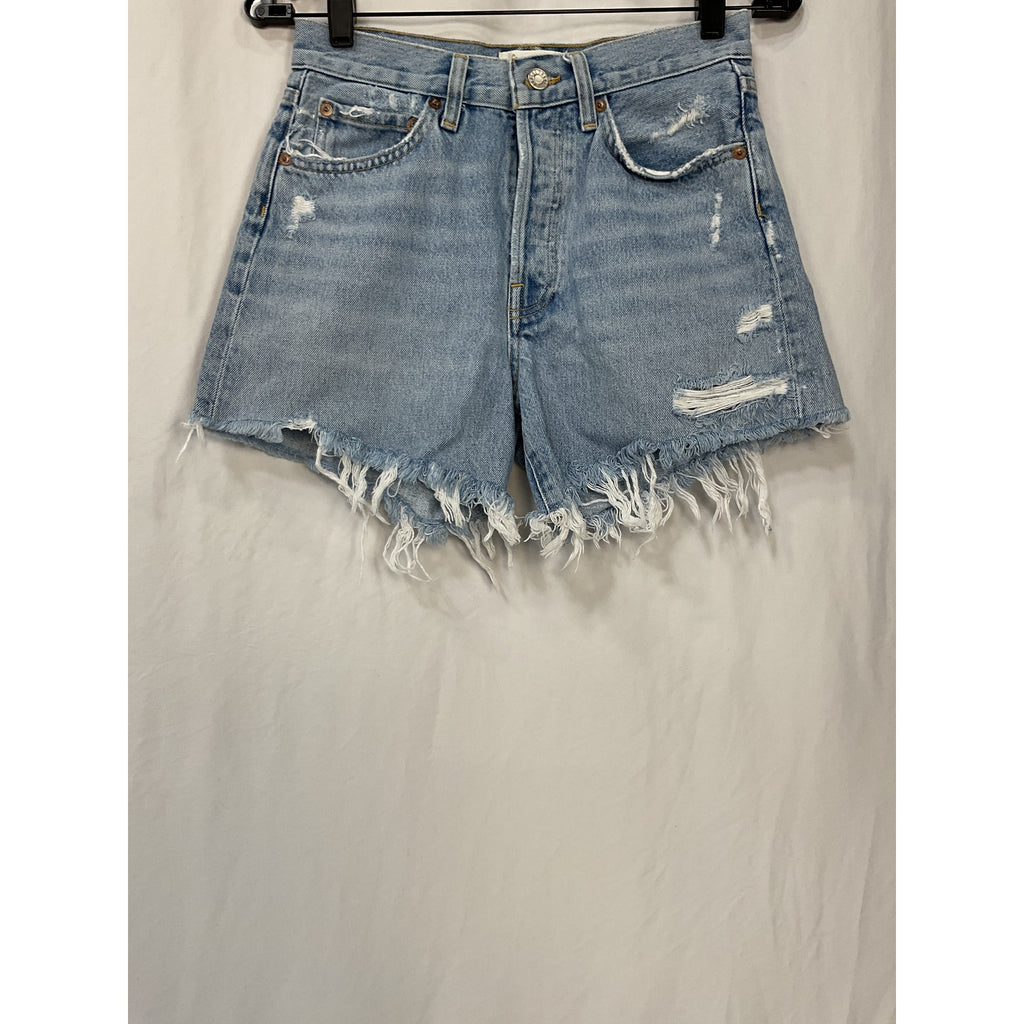 Agolde Parker Long Blue Cotton Short Size 24