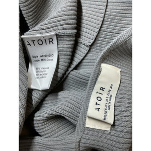 Atoir Ribbed Gray Jasper Mini Dress Size 6