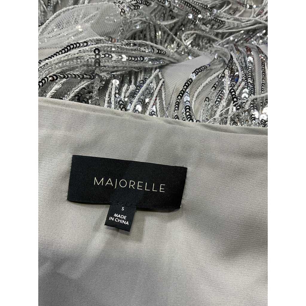 Majorelle 'Samara' Silver Sequin Mini Dress Size S