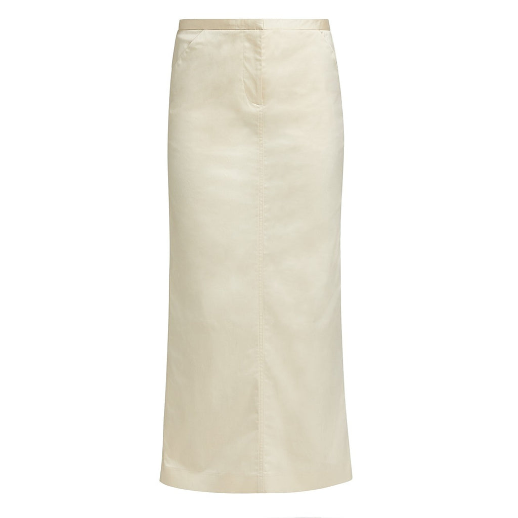 Toteme Beige Cotton-Blend Mid-Rise Maxi Skirt Size 40 / 8
