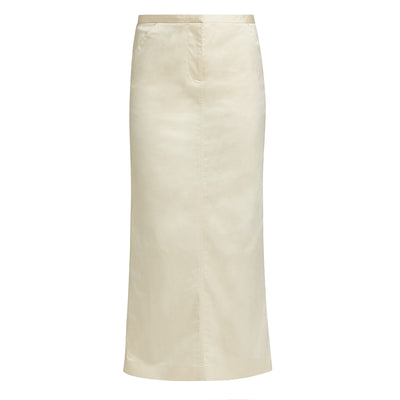 Toteme Beige Cotton-Blend Mid-Rise Maxi Skirt Size 40 / 8