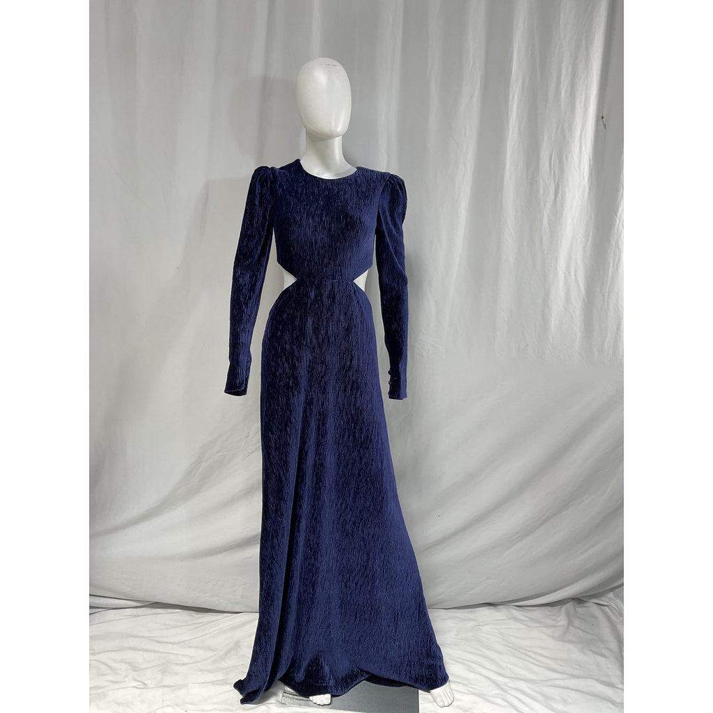 Patbo 'Textured' Purple Velvet Velour Waist Cut Out Gown Size 4