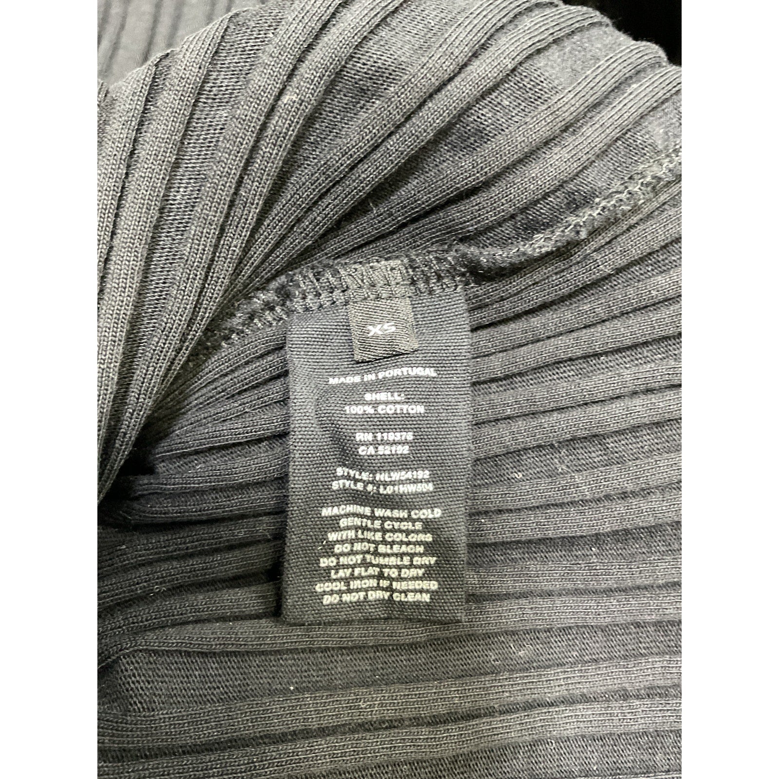 Helmut Lang Black Cotton Cutout Ribbed Cotton-Jersey Top Size XS