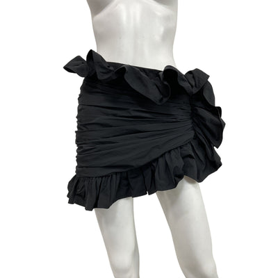 Area 'Ruffled' Black Nylon Mini Skirt Size 2