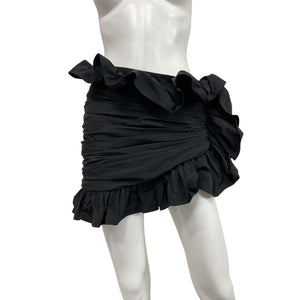 Area 'Ruffled' Black Nylon Mini Skirt Size 2