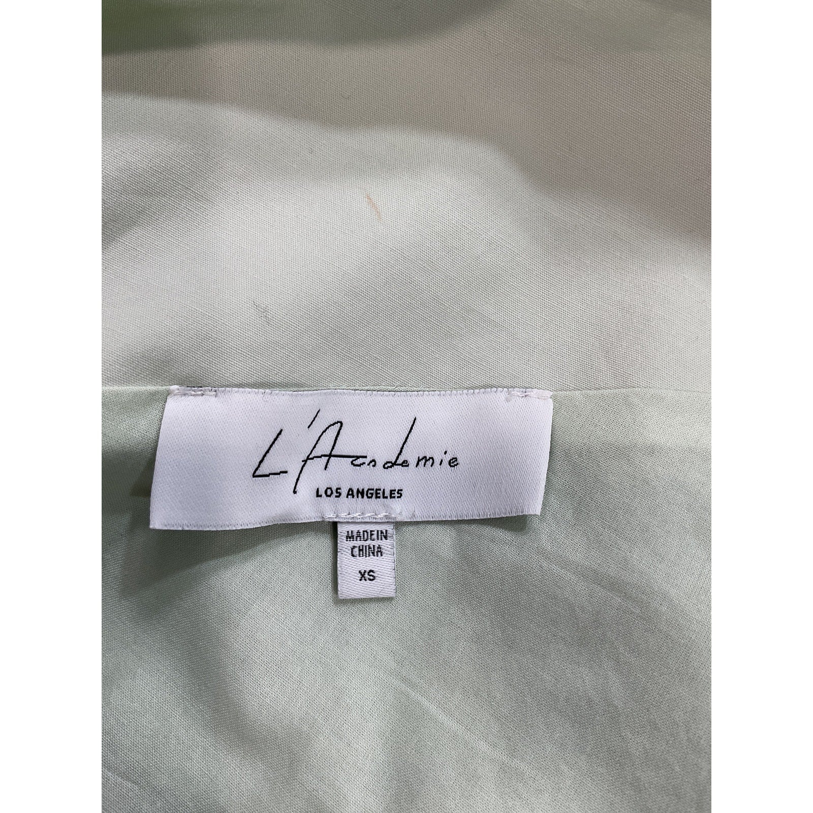 L'Academie 'Triomphe' Green Cotton Poplin Top Size XS
