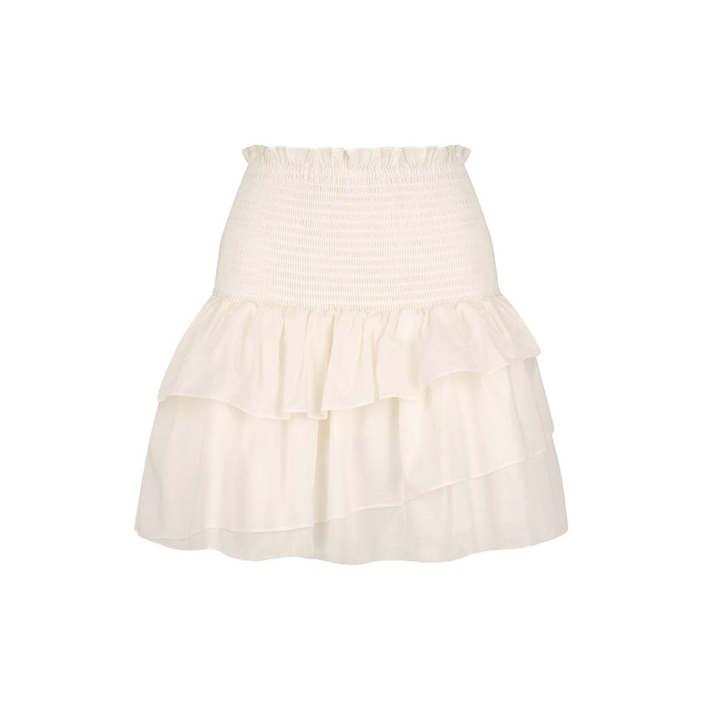 Shona Joy 'Pia' White Cotton Shirred Mini Skirt Size 4 - NWT