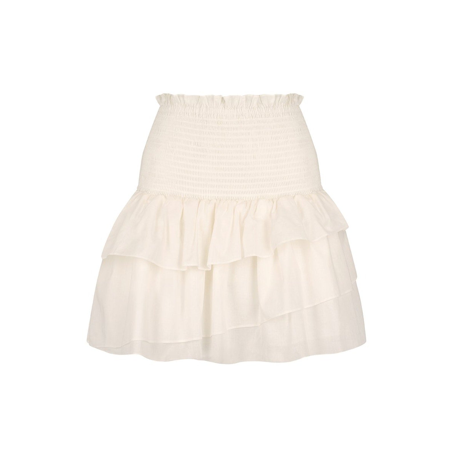 Shona Joy 'Pia' White Cotton Shirred Mini Skirt Size 4 - NWT