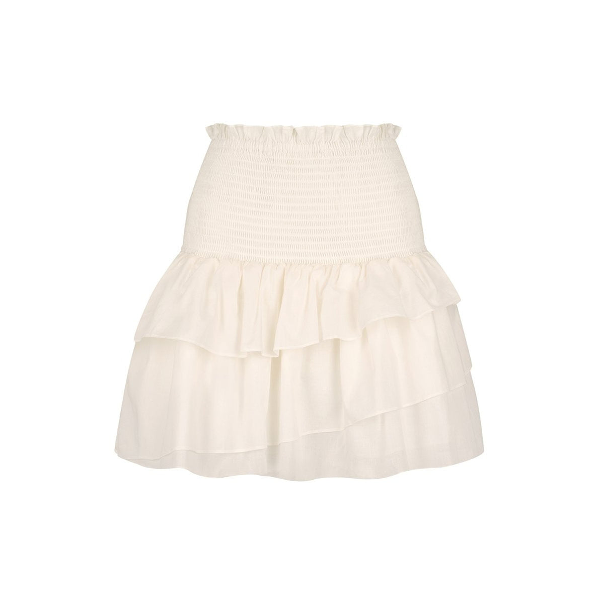 Shona Joy 'Pia' White Cotton Shirred Mini Skirt Size 4 - NWT