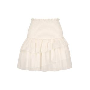 Shona Joy 'Pia' White Cotton Shirred Mini Skirt Size 4 - NWT