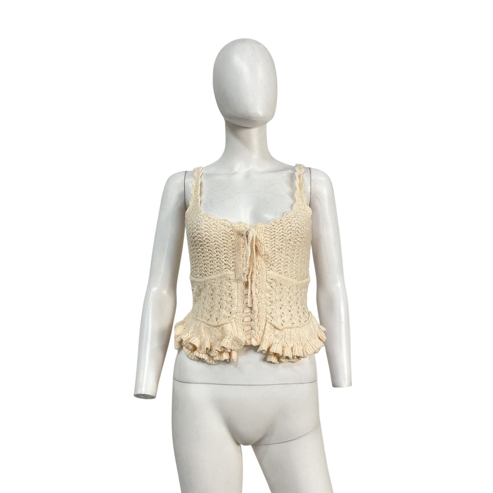 Majorelle 'Taissa' Cream Cotton Corset Top Size S