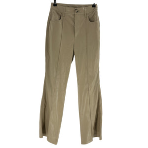 Nanushka Cropped Vegan Leather Beige Zoey Flared Pants Size X Small