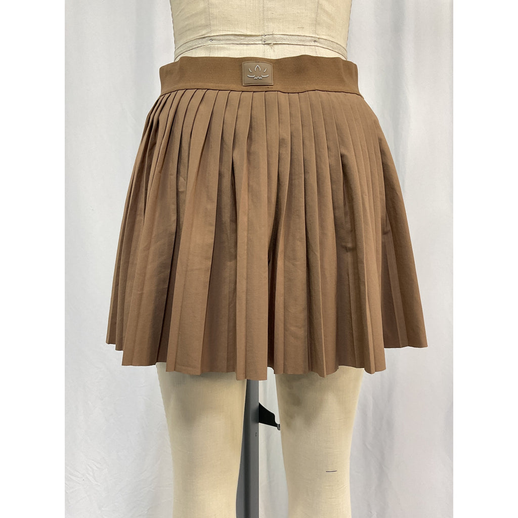 Beyond Yoga If You Pleats Tan Mini Skirt Size L