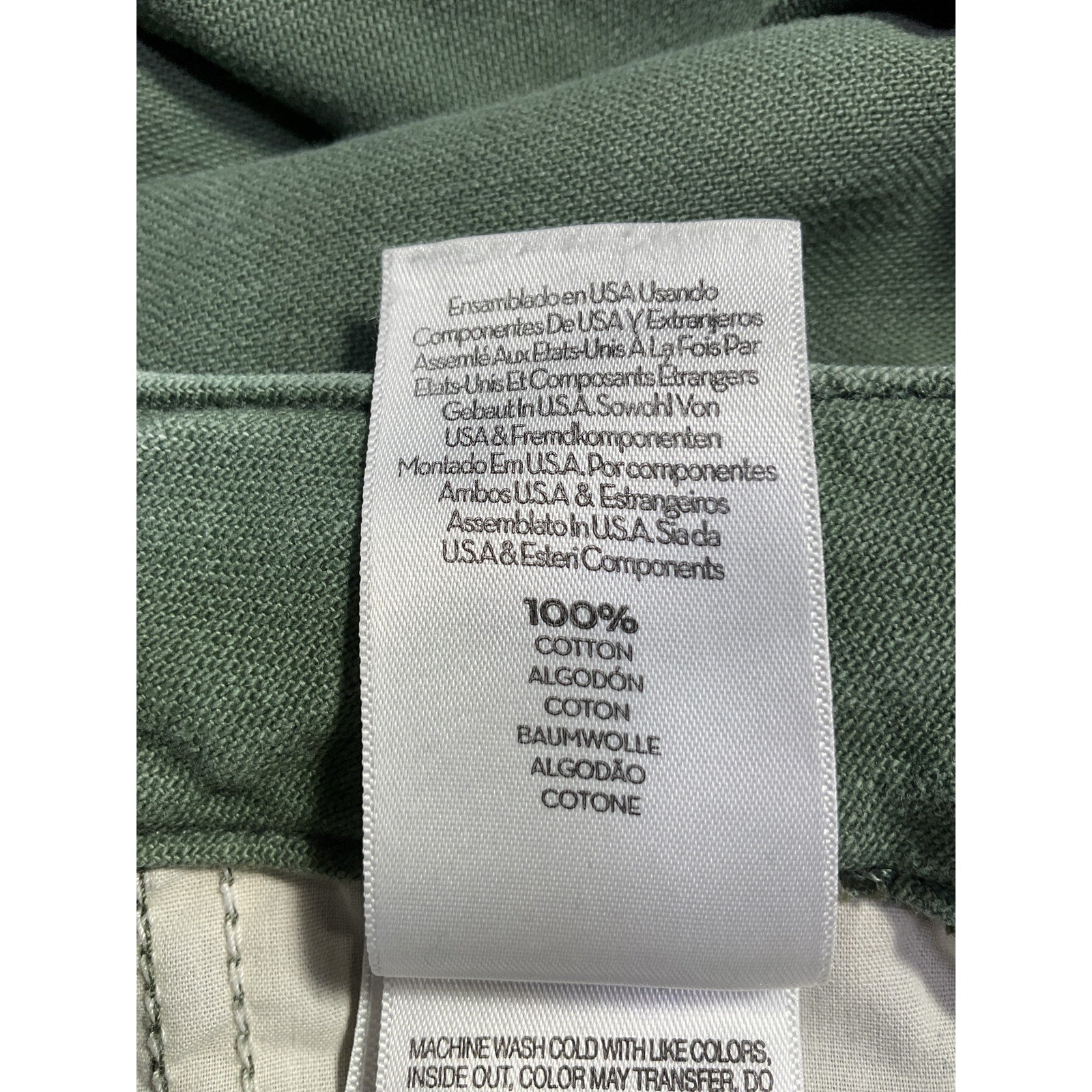 Mother 'The Major' Green Cotton Sneak Fray Pant Size 26