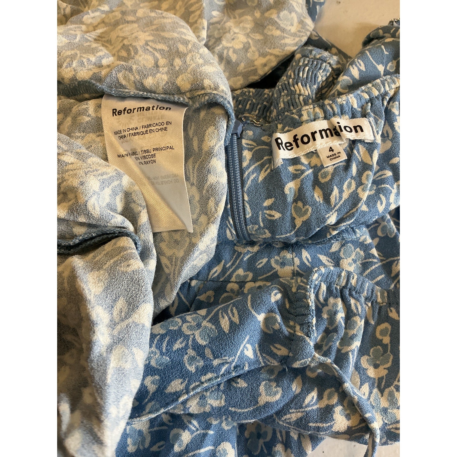 Reformation 'Felix' Blue Dress Size 2