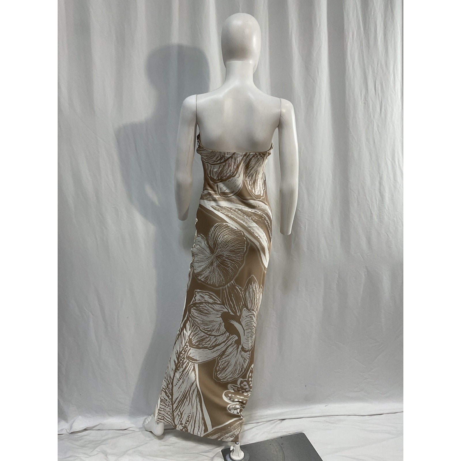 Rococo Sand 'Ines' White Satin Strapless Maxi Dress Size S