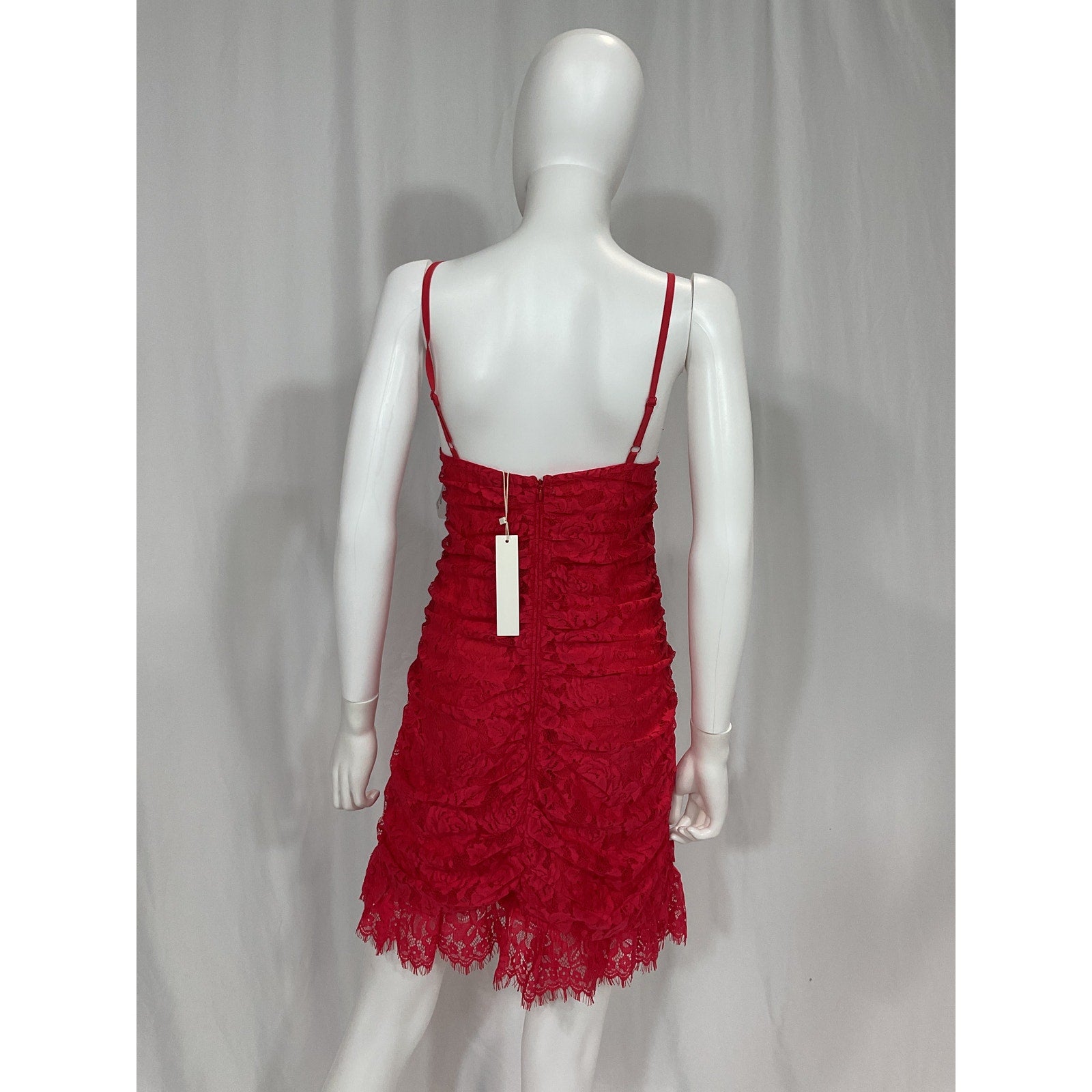 For Love & Lemons 'Della' Red Rosette Mini Dress Size 1X - NWT
