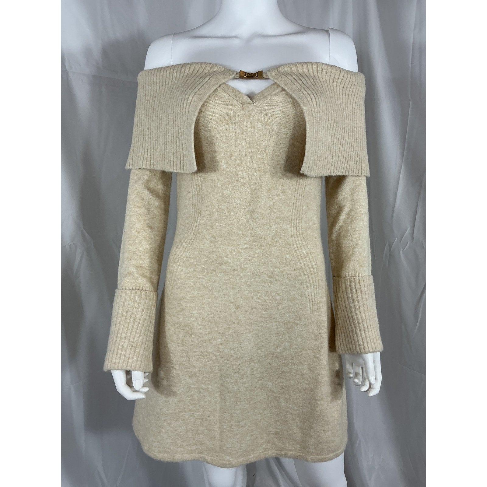 Cult Gaia 'Edna' White Off Shoulder Knit Dress Size M
