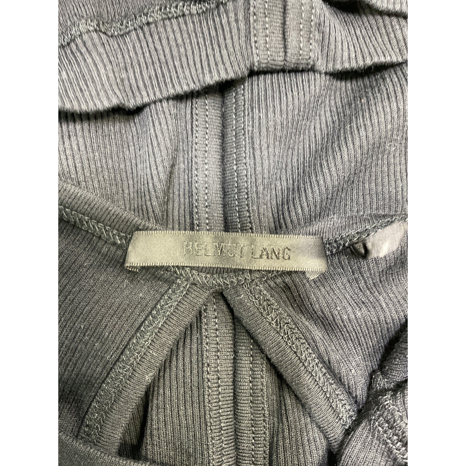 Helmut Lang Black Cotton Short Sleeve Top Size S