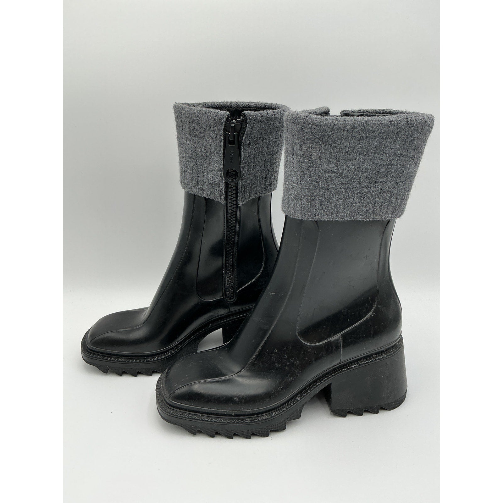 Chlo� 'Betty' Black 50Mm Rain Boots Size OS