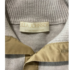 Ulla Johnson Ribbed Beige Drew Polo Sweater Size Small