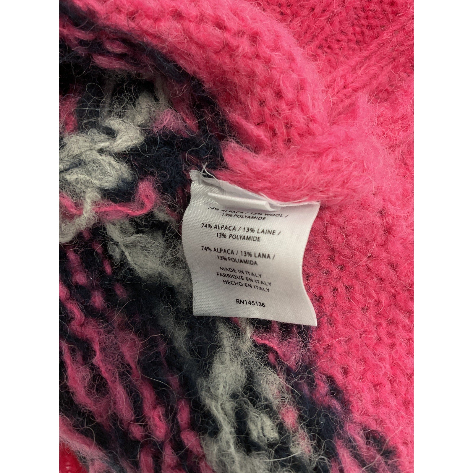 Naadam 'Fair Isle' Pink Turtleneck Sweater Size XS - NWT
