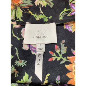 Cinq à Sept 'Marta' Floral Black Satin Camisole Size S