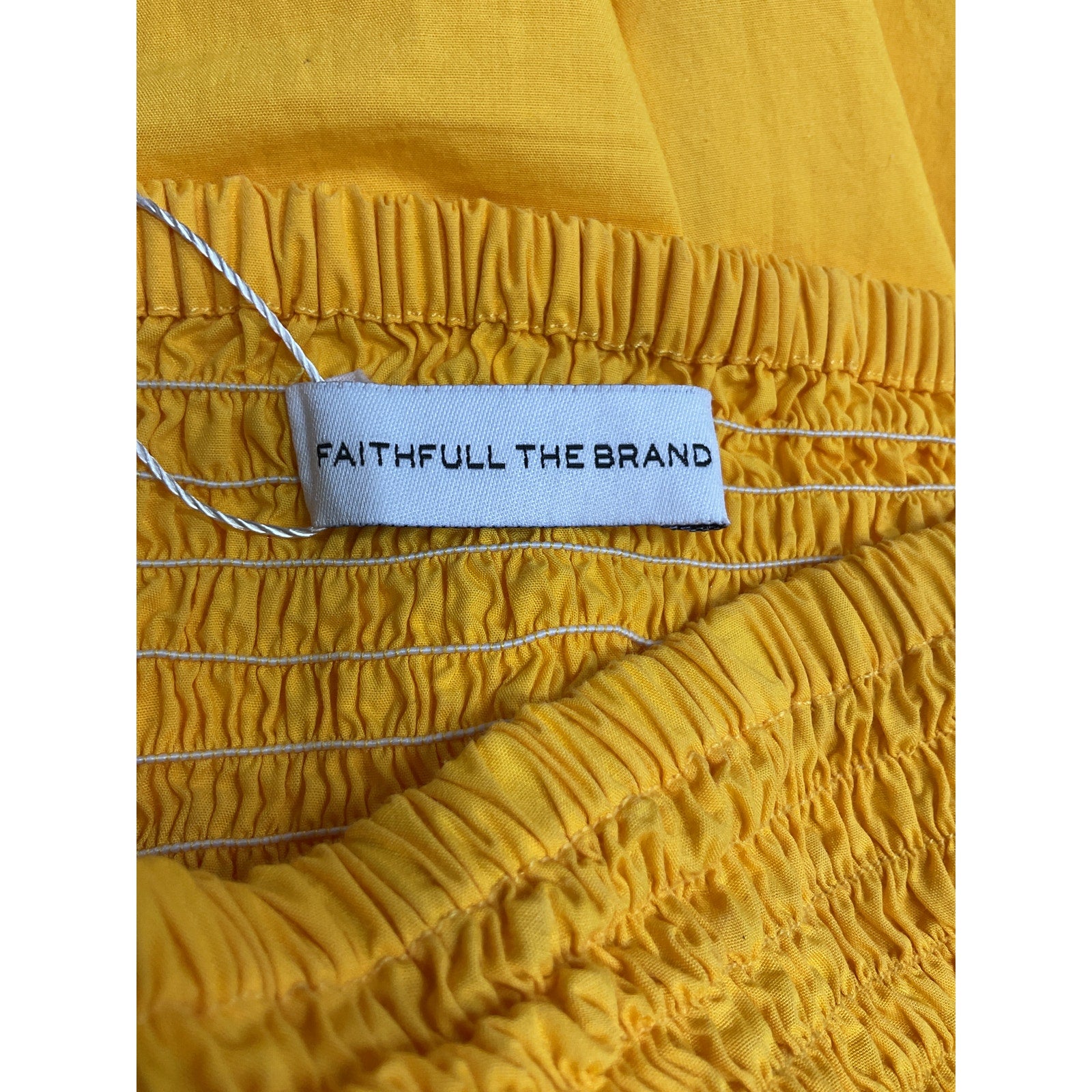 Faithfull The Brand 'Madella' Yellow Cotton Midi Dress Size M