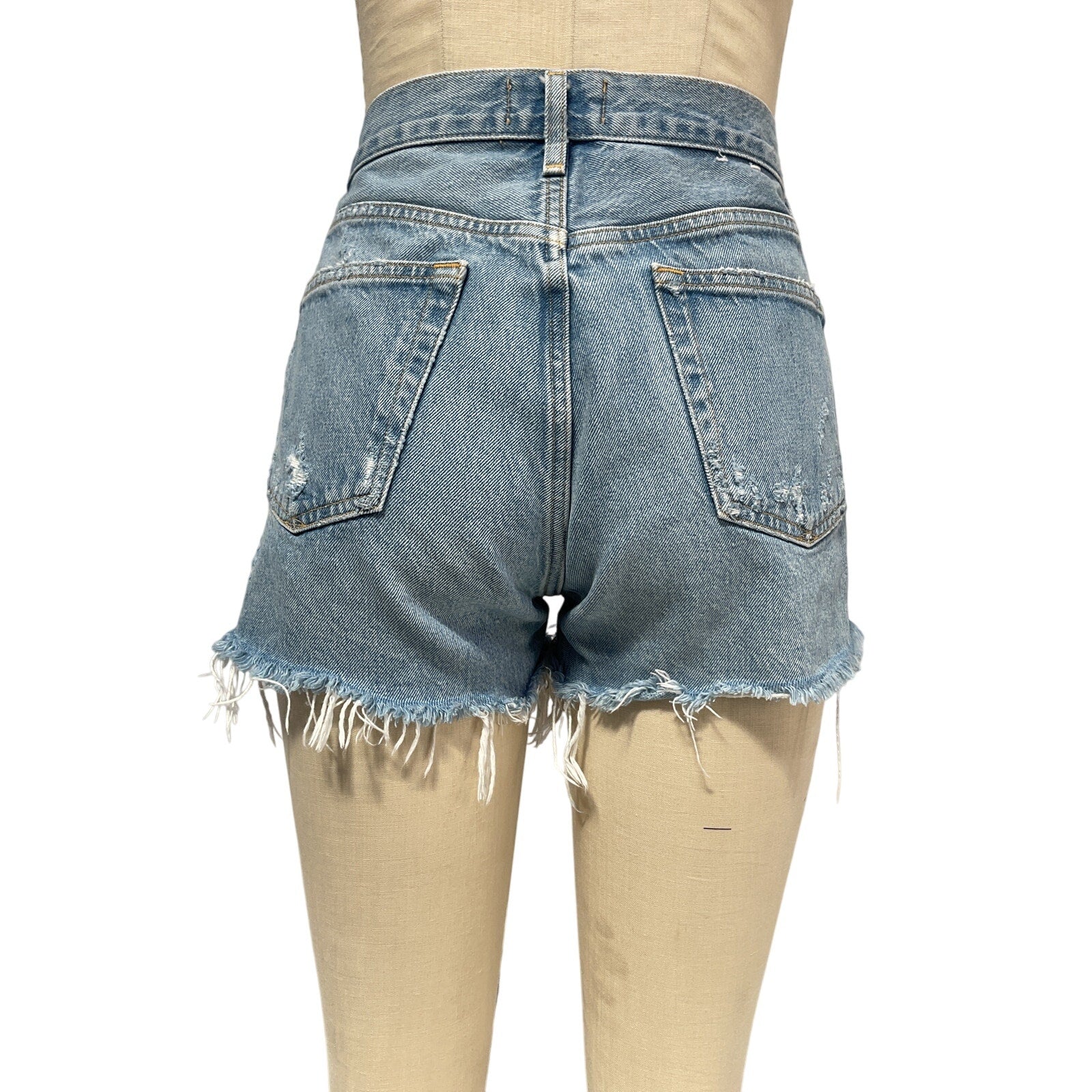 Agolde Parker Vintage Blue Cotton Cut Off Short Size 27