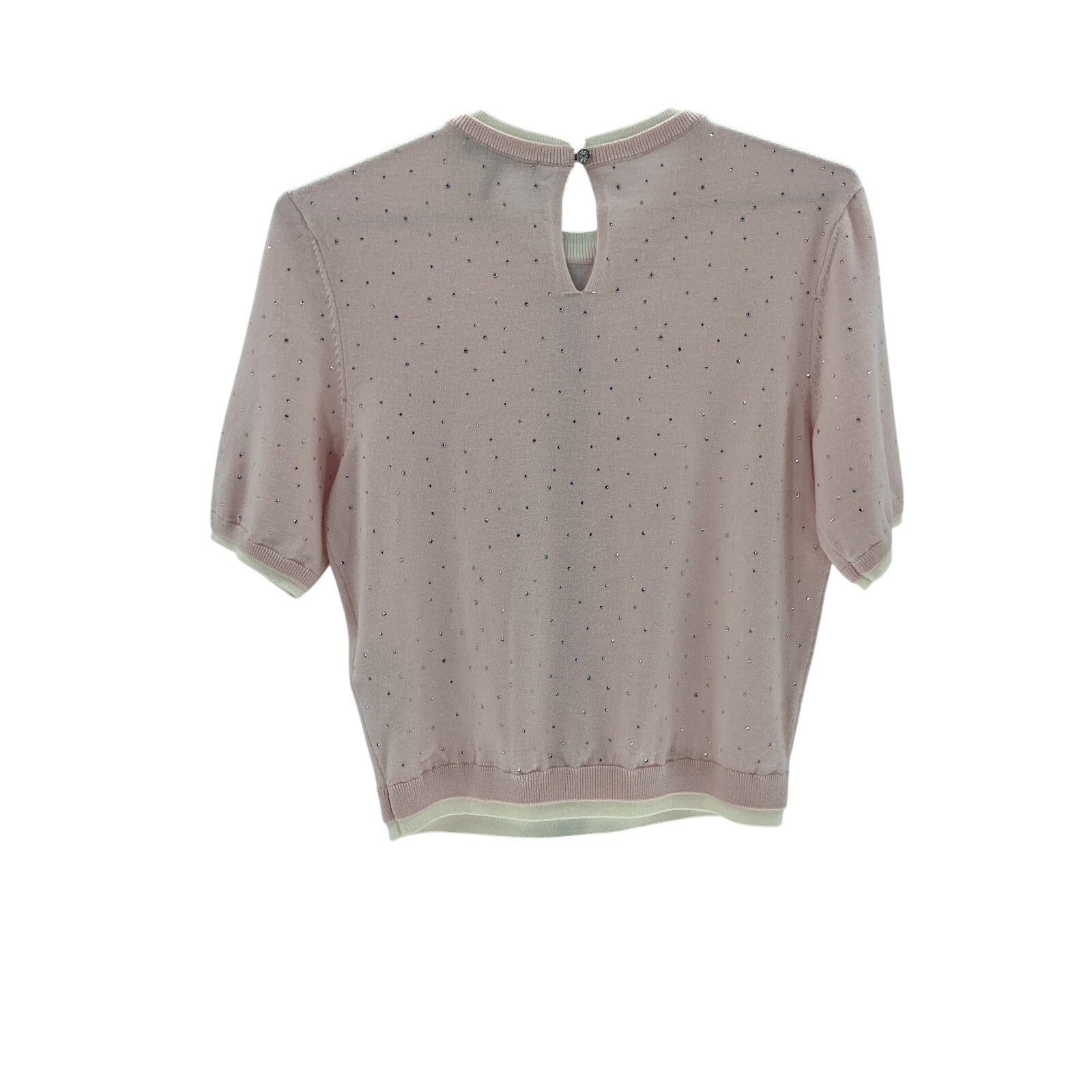 Maje Short-Sleeve Pink Wool Jumper Size 2