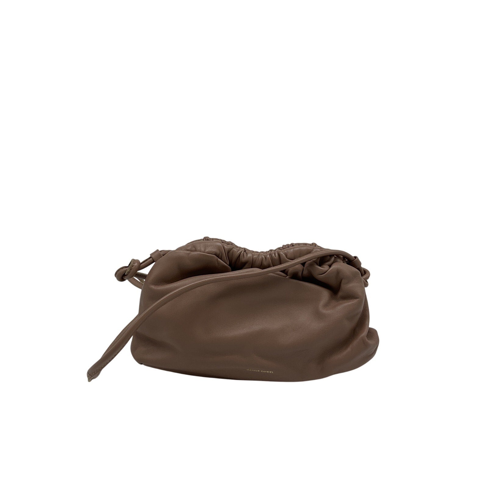 Mansur Gavriel Mini Brown Leather Cloud Leather Clutch