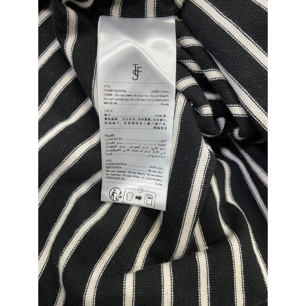 The Frankie Shop 'Tilla' White Cropped Striped Cotton-Jersey Top Size XS