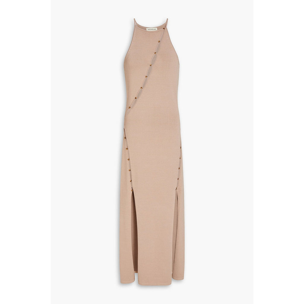 Nicholas 'Samara' Tan Rayon Cutout Stretch-Knit Midi Dress Size M