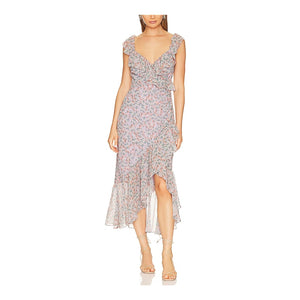 Astr The Label Ruffled Multicolor Mahalia Dress Size S