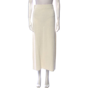 Loulou Studio Textured Ivory Manta Skirt Size S